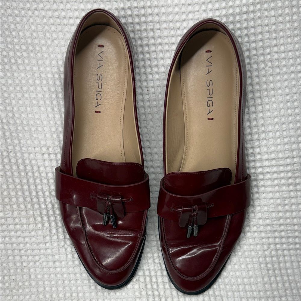 Via Spiga Women's Deep Red Loafers - 8.5
